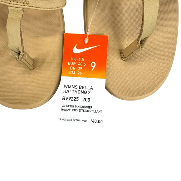Nike Womens Bella Kai Thong 2 Size 9 NWT BV9225 Vachetta Tan - Picture 5 of 7